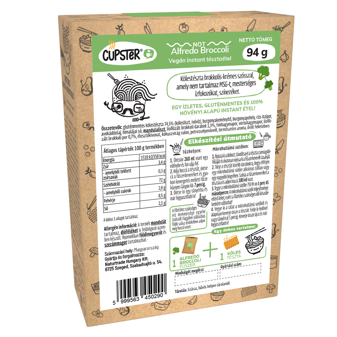 Cupster Instant Tészta - Not Alfredo Broccoli 94g