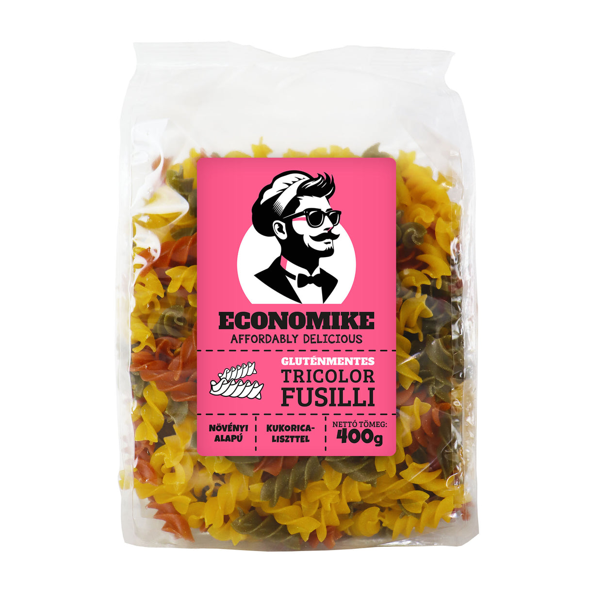 Economike Gluténmentes kukorica tészta tricolor orsó 400g