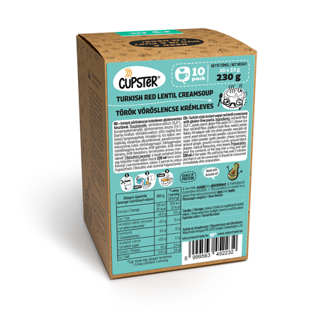 Cupster Instant Török vöröslencse krémleves 10x23g NEW