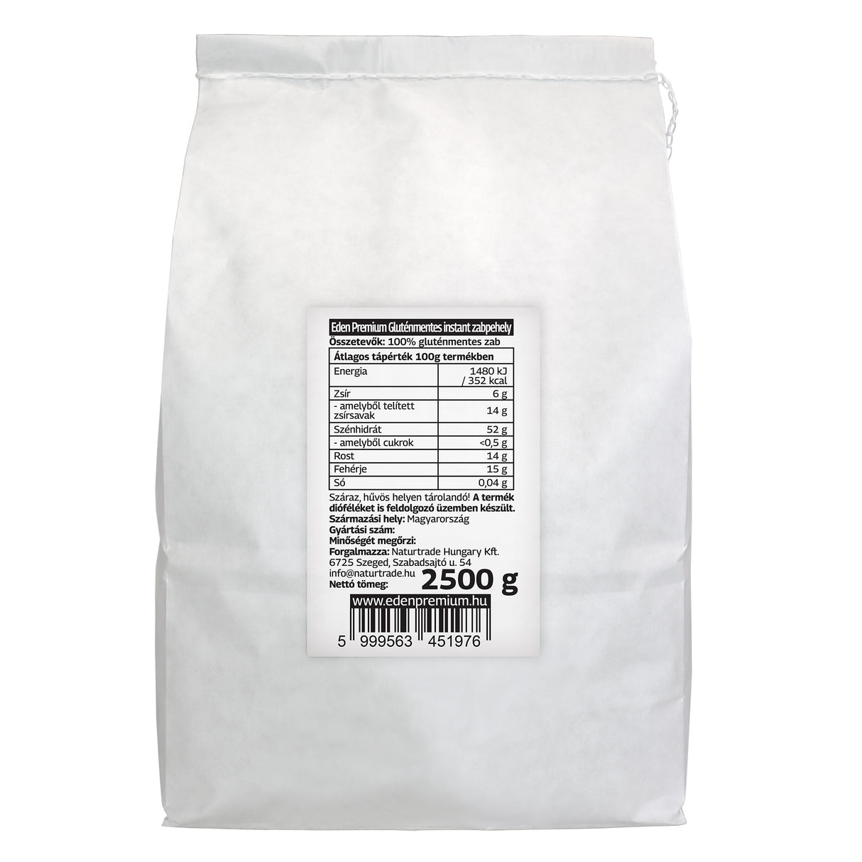 Gluténmentes instant zabpehely 2500g